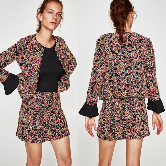 Zara Embellished Mini Skirt - Picture 4 of 8